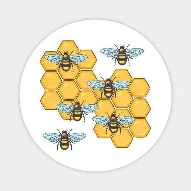 Honey Bees Magnet by SWON Design